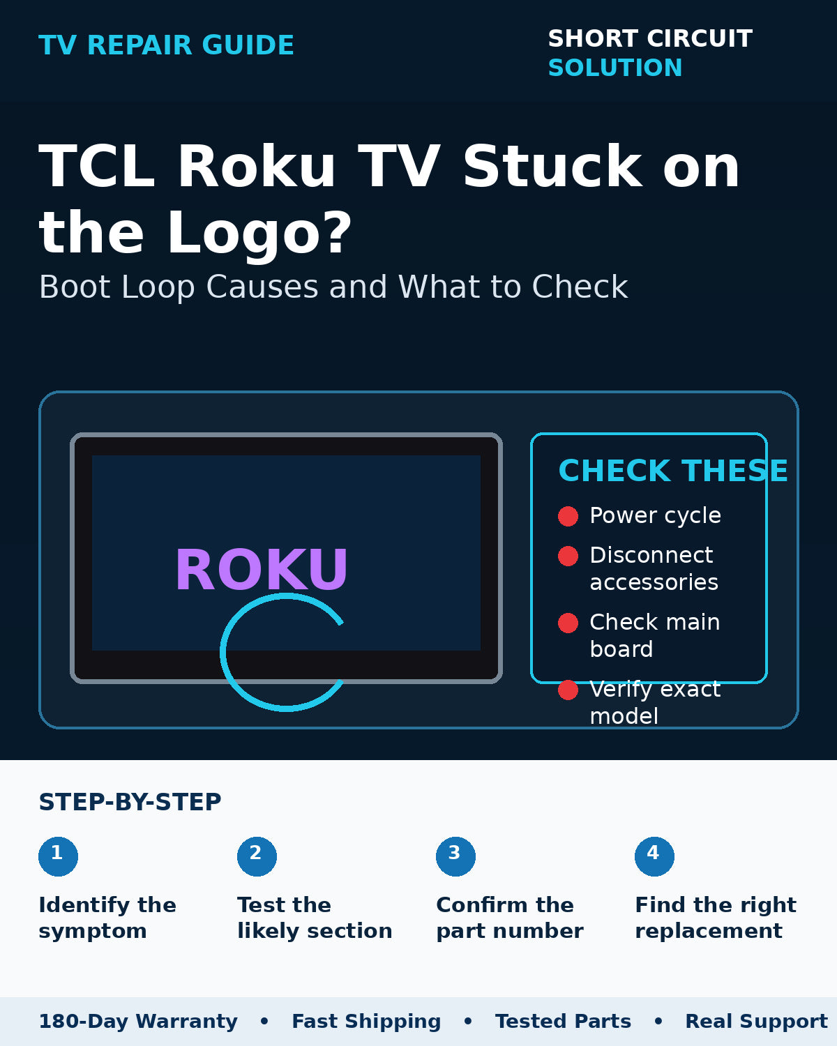 TCL Roku TV stuck on logo boot loop troubleshooting guide