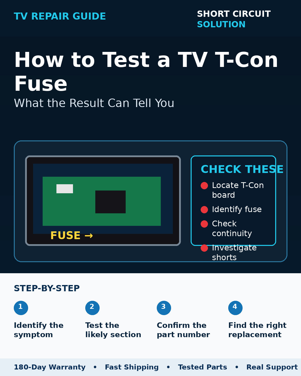 How to test a TV T-Con fuse troubleshooting guide