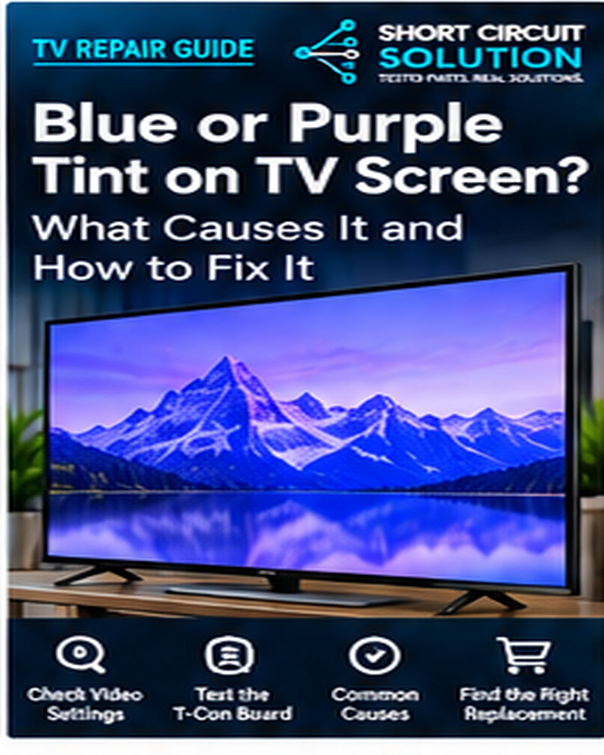TV blue purple tint and white spots backlight troubleshooting guide