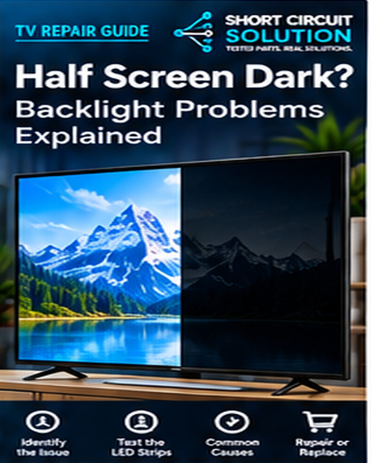 TV screen dark on one side troubleshooting guide