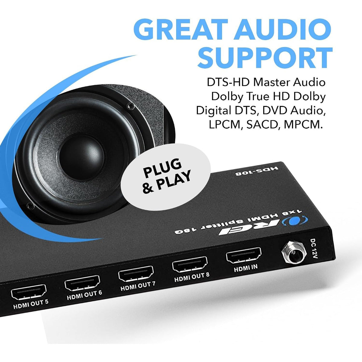 4K@60Hz 1x8 HDMI™ Splitter (HDS-108)