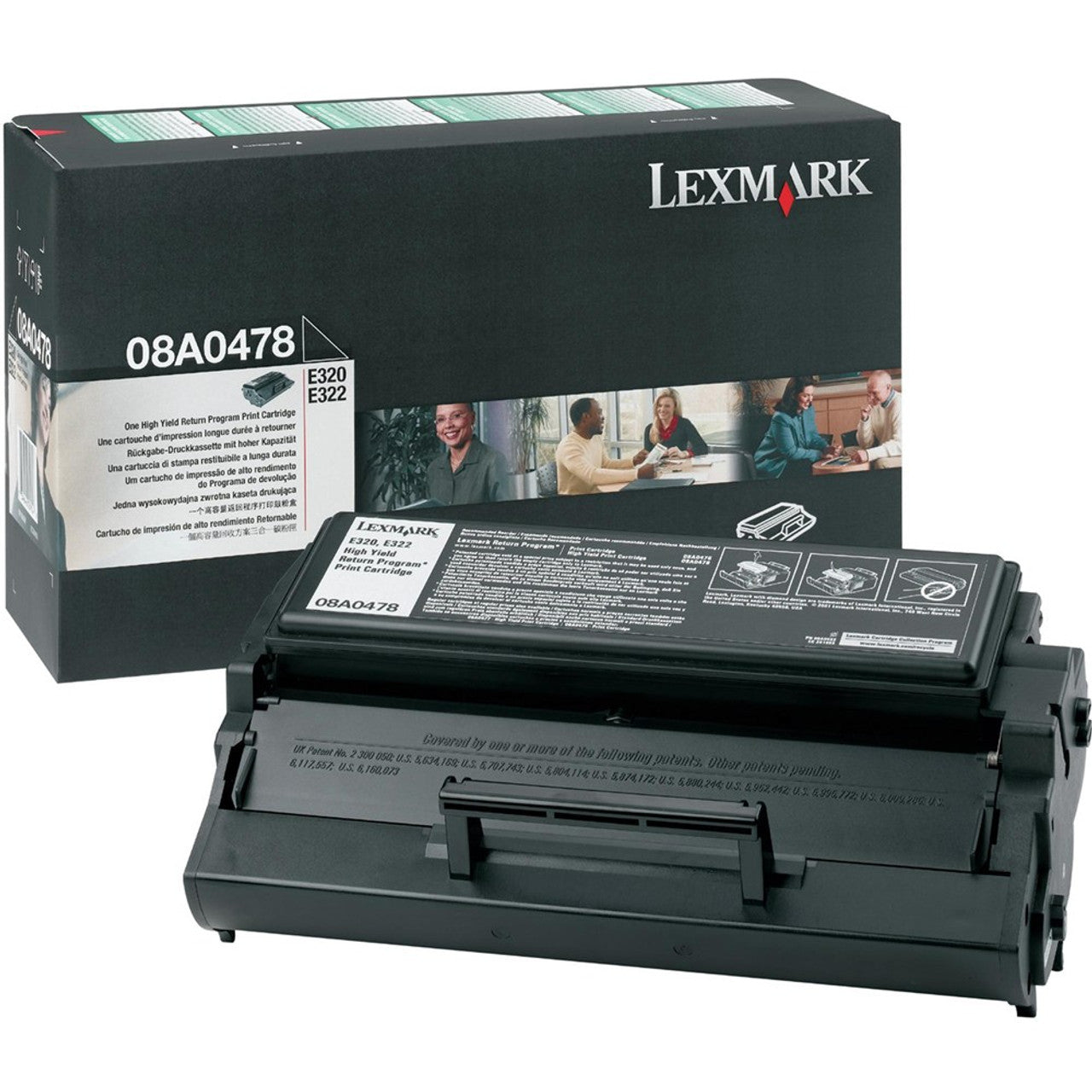 New, Pre-Owned - Lexmark E320/E322 High Yield Black Toner Cartridge, 08A0478