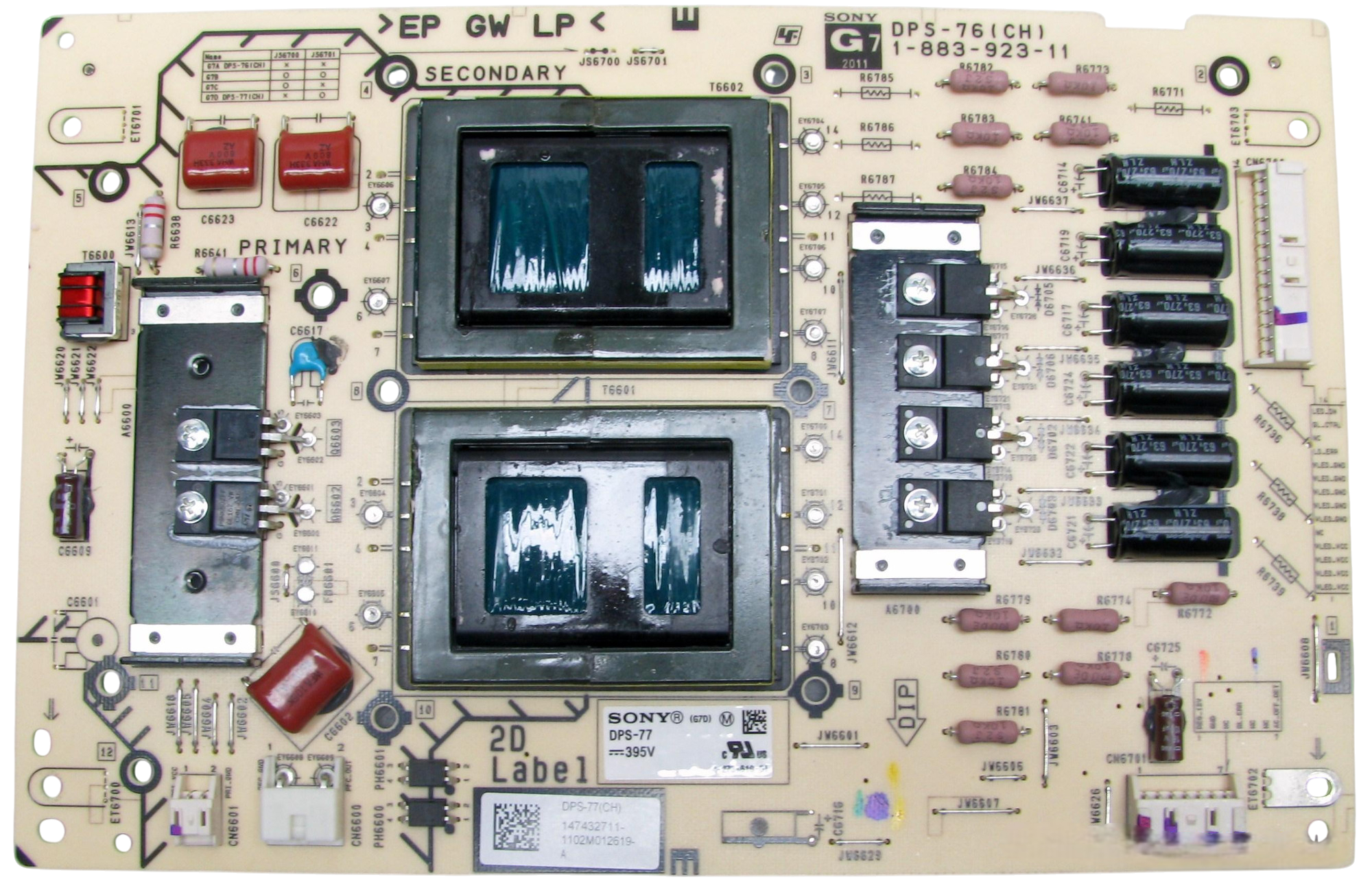 Sony 1-474-327-11 / DPS-77-CH-G7 Power Supply for XBR-55HX929