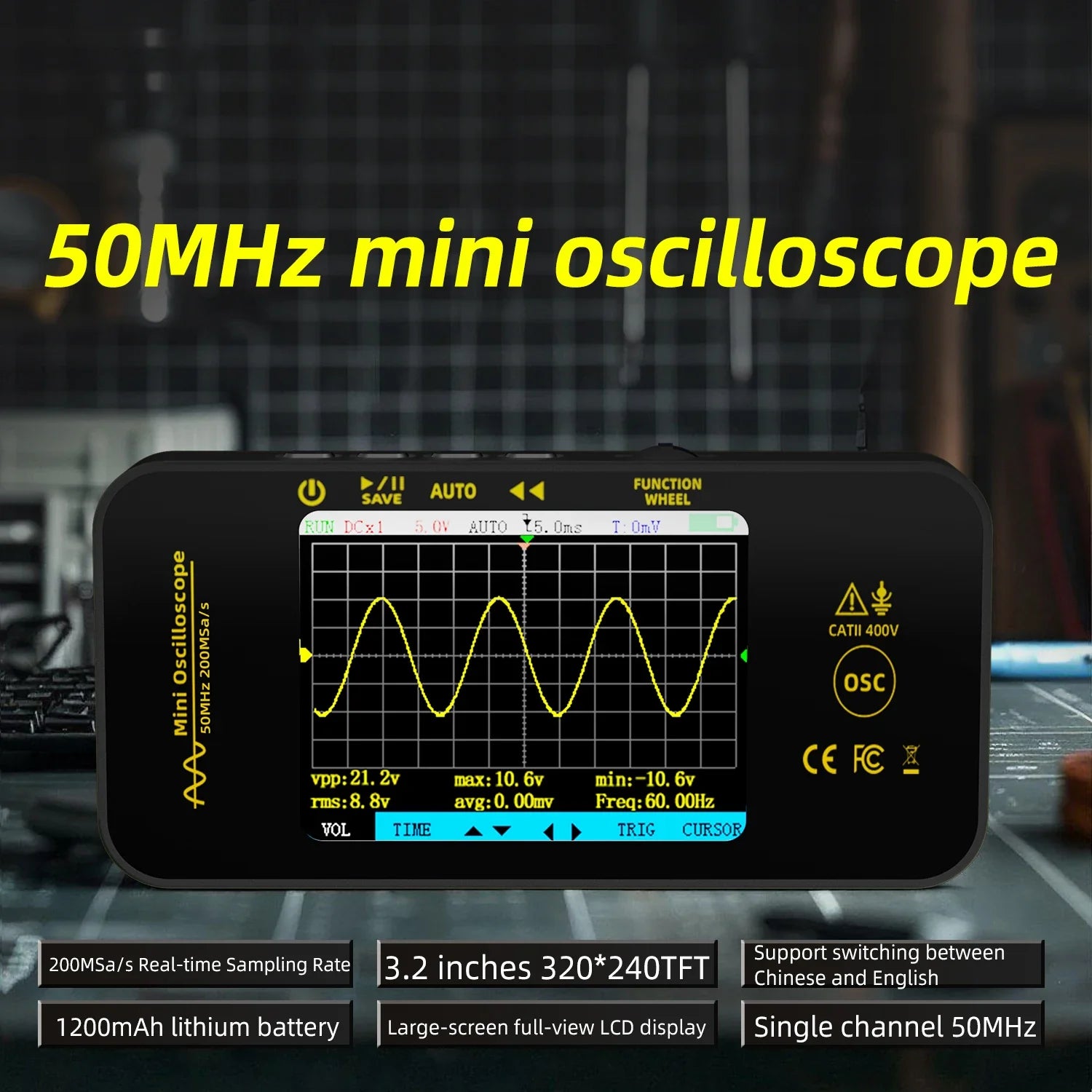 BSIDE OT5 50Mhz Handheld Digital AUTO Oscilloscope