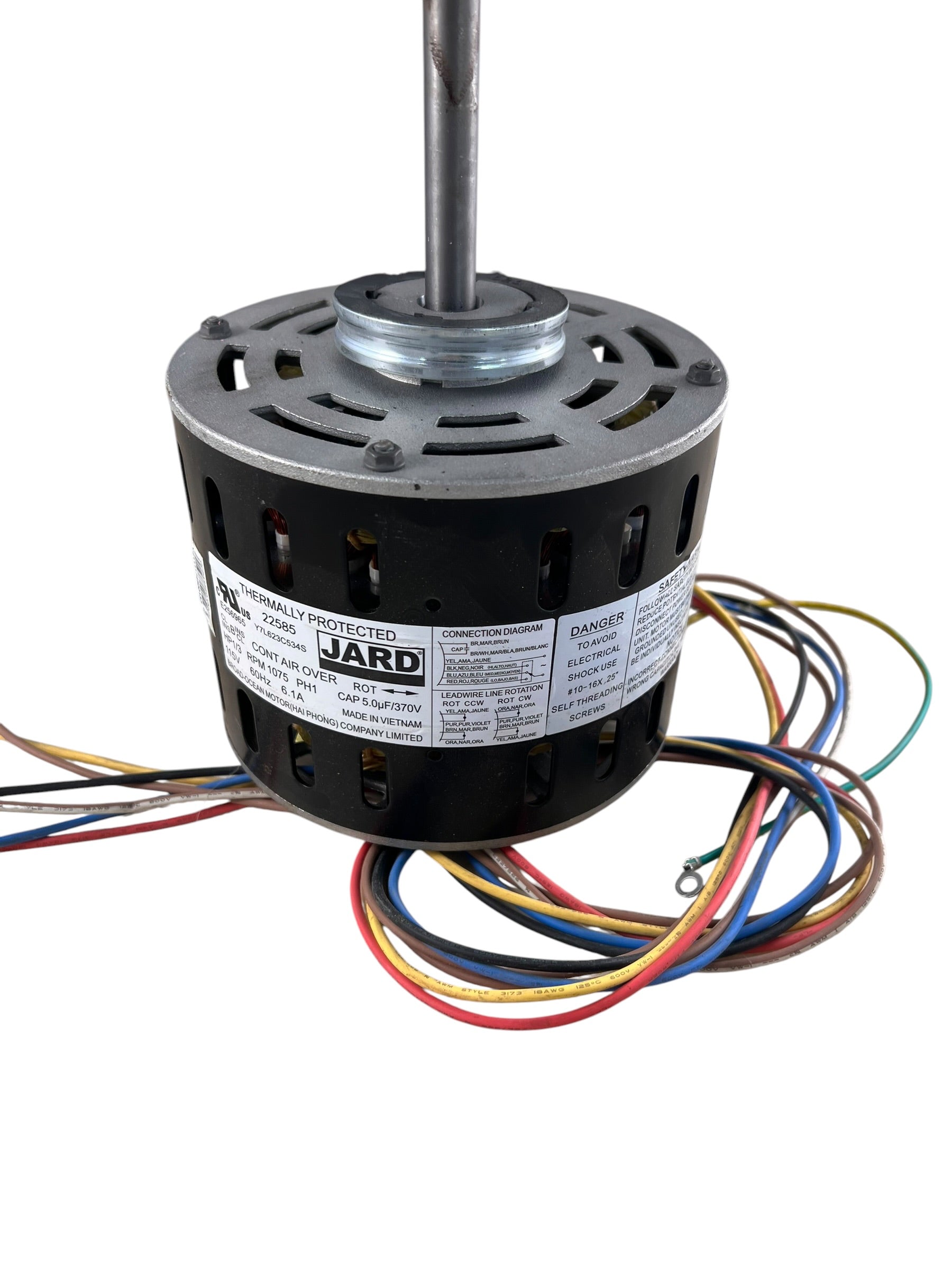 Jard Y7L623C534S Blower Motor 1/3HP 1075RPM 1PH 115v 60Hz
