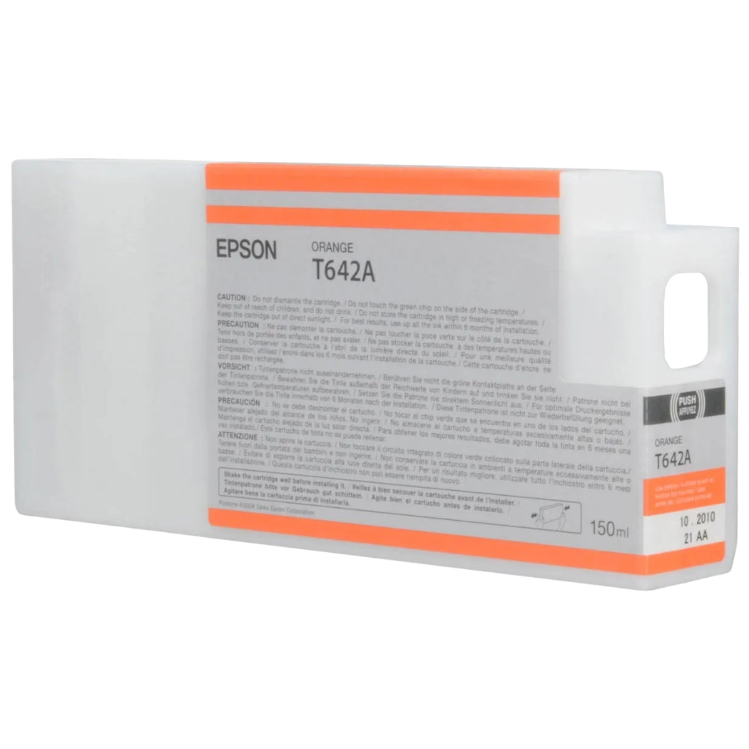 New, Pre-Owned - Epson T642A Orange 150ml Ink Cartridge