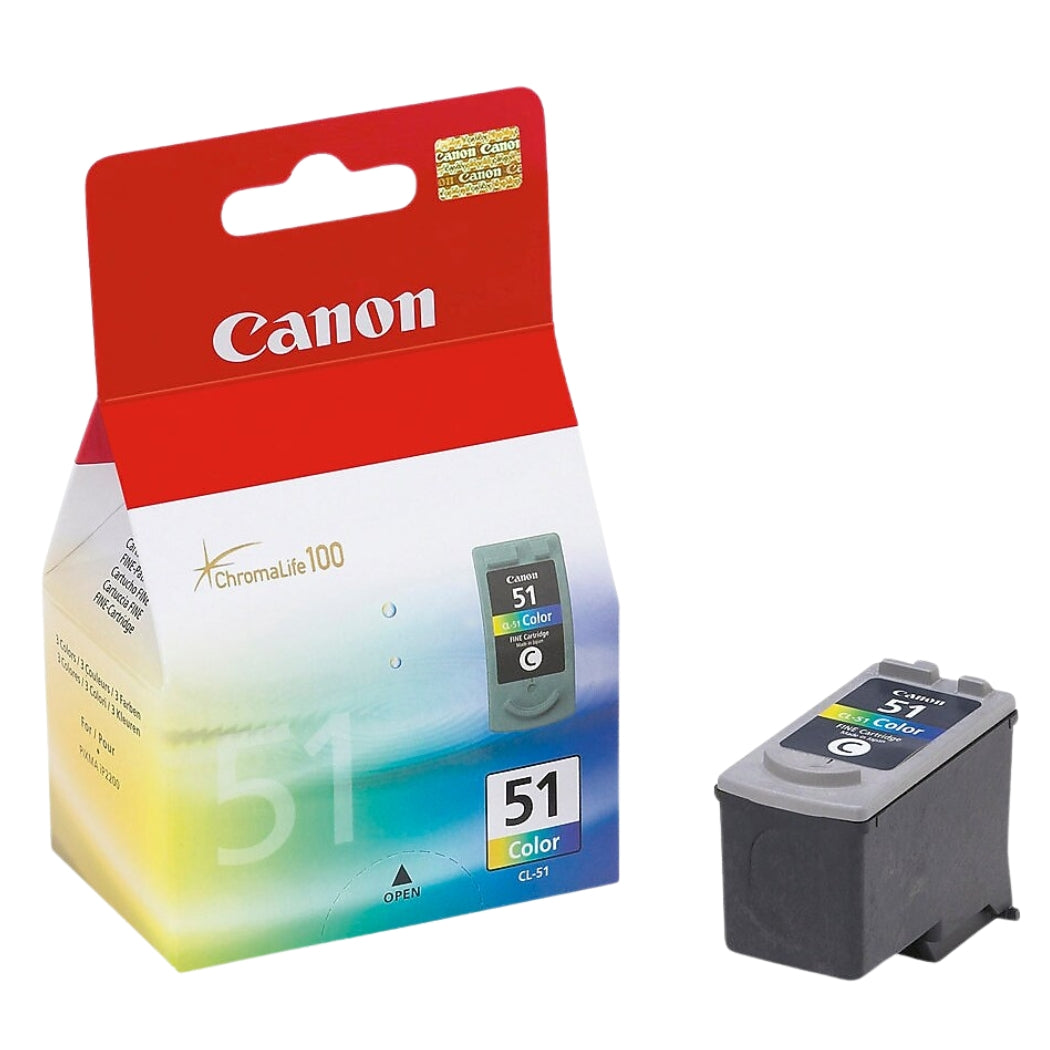 New, Pre-Owned - Canon CL-51 High Yield Tri-Color Ink Cartridge, 0618B002