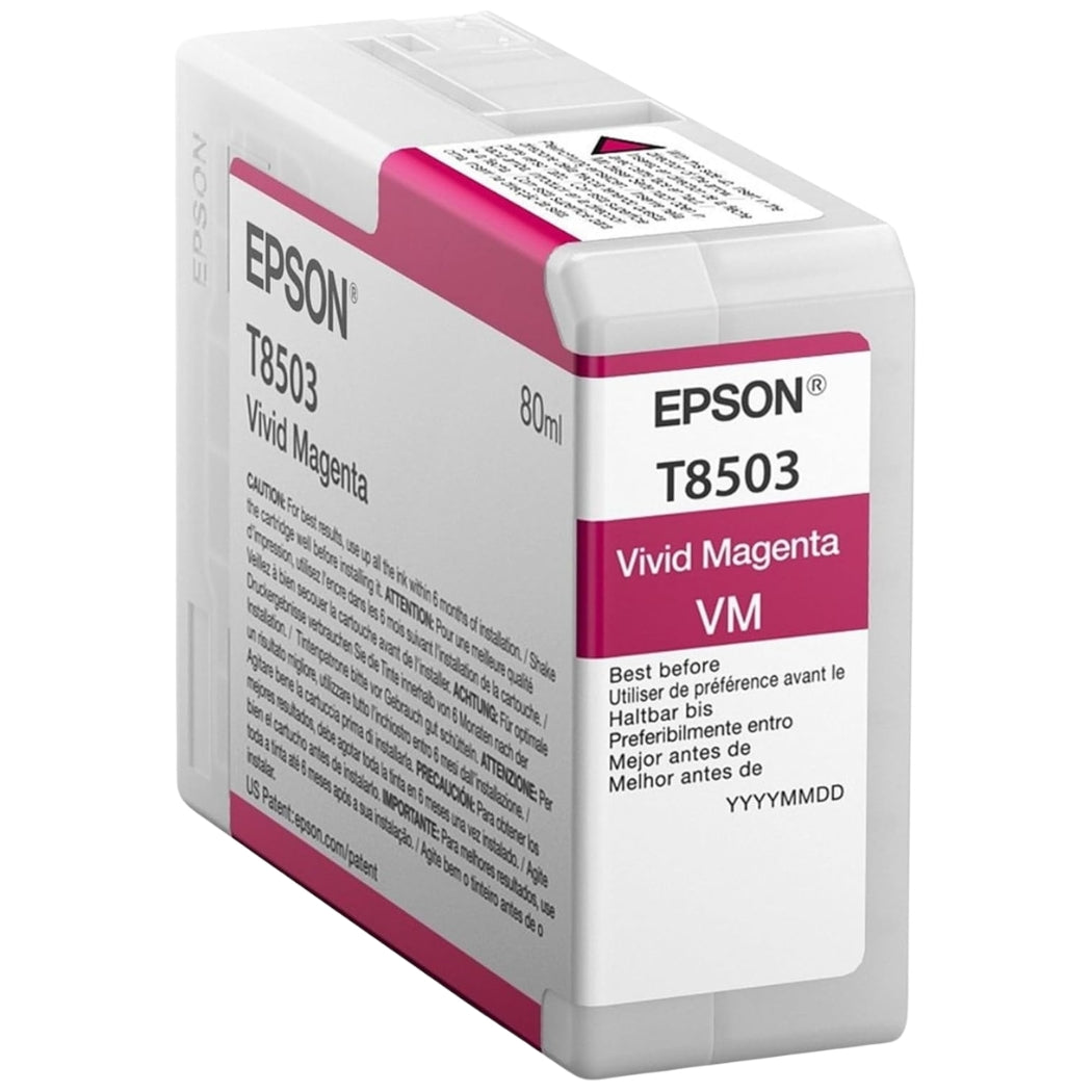 New, Pre-Owned - Epson T8503 UltraChrome HD Vivid Magenta Ink Cartridge, T850300