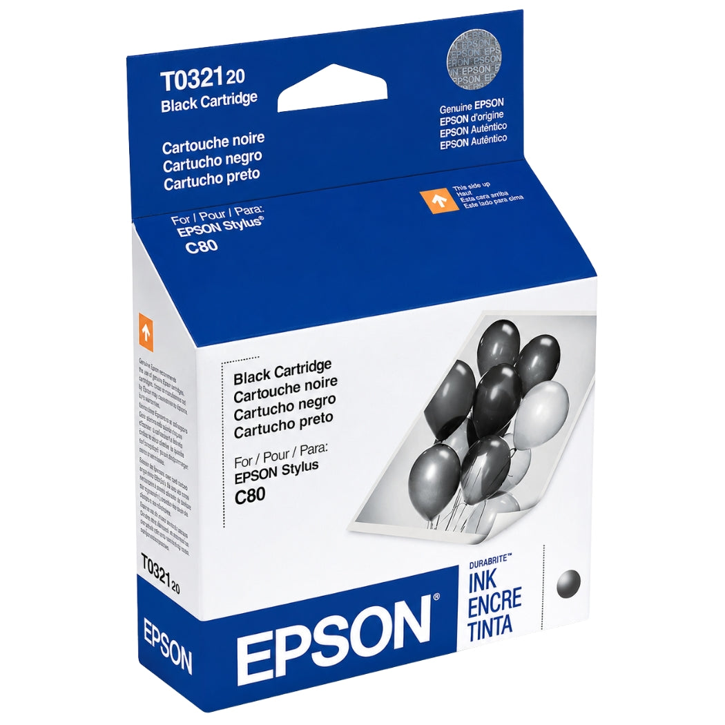 New, Pre-Owned - Epson T032 Standard-Yield Black Ink Cartridge, T032120