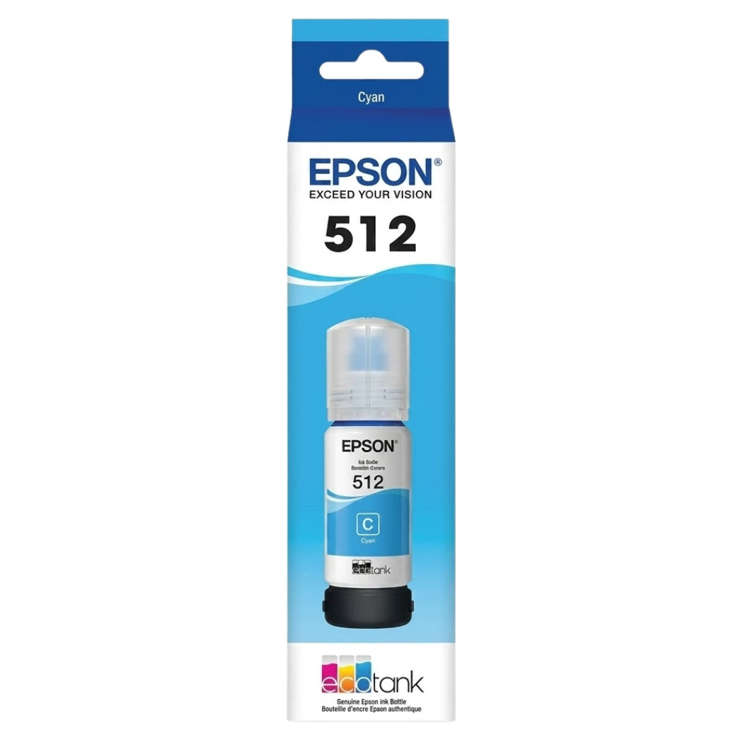New, Pre-Owned - Epson 512 EcoTank Cyan Ink Bottle,T512220-S