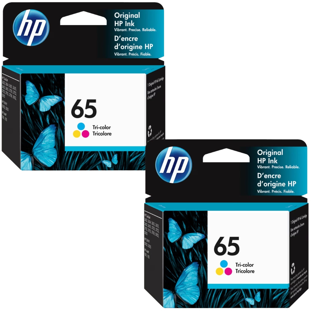 New, Pre-Owned - HP 65 (N9K01AN) Color Ink Cartridge- 2 Pack