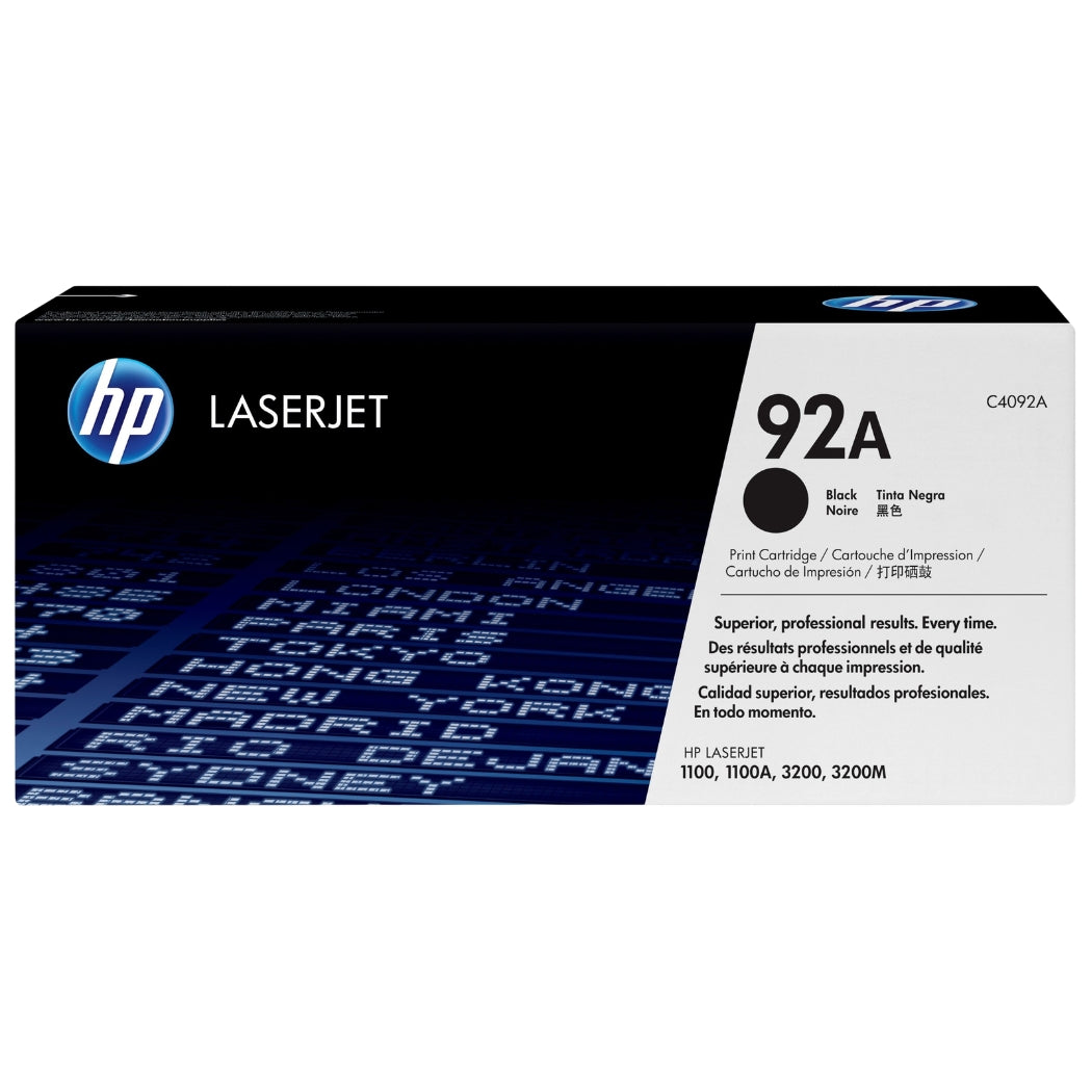 New, Pre-Owned - HP 92A Black LaserJet Toner Cartridge, C4092A