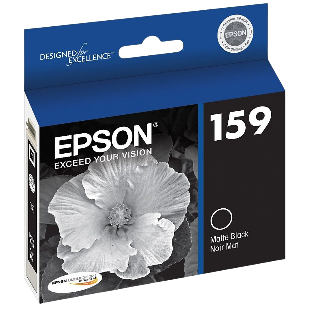 New, Pre-Owned - Epson 159 Standard-Yield Matte Black UltraChrome (Hi-Gloss 2) Ink Cartridge, T159820