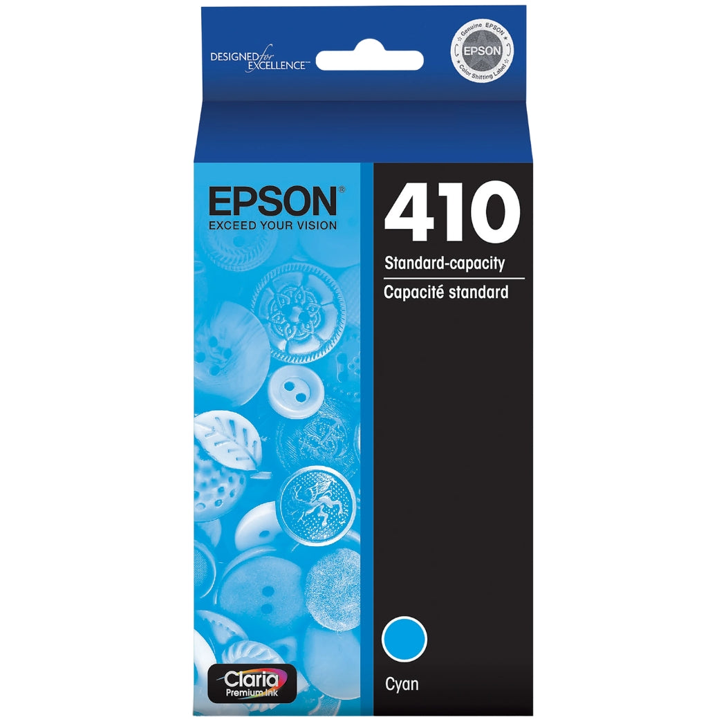 New, Pre-Owned - Epson 410 Claria Premium Standard-Yield Cyan Ink Cartridge