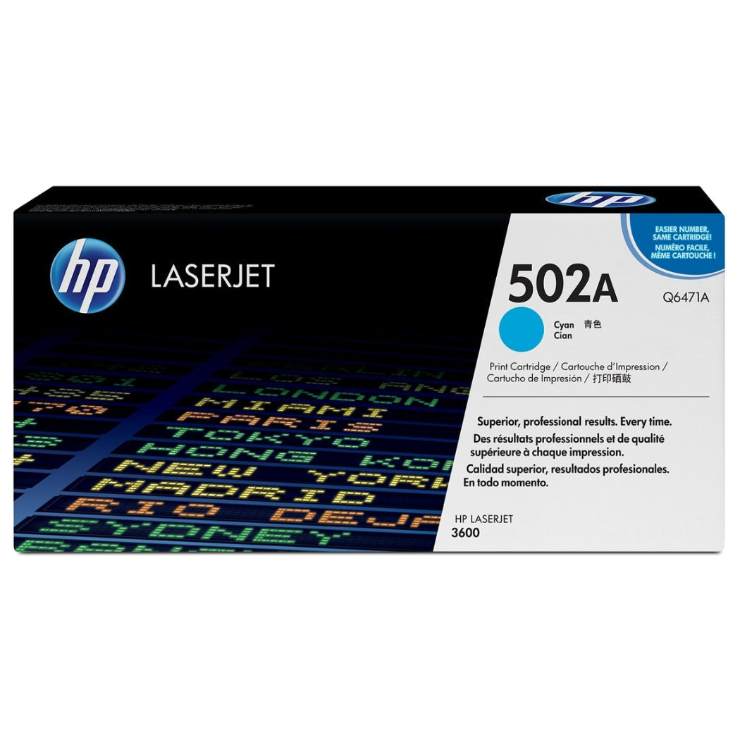 New, Pre-Owned - HP 502A Cyan LaserJet Toner Cartridge, Q6471A