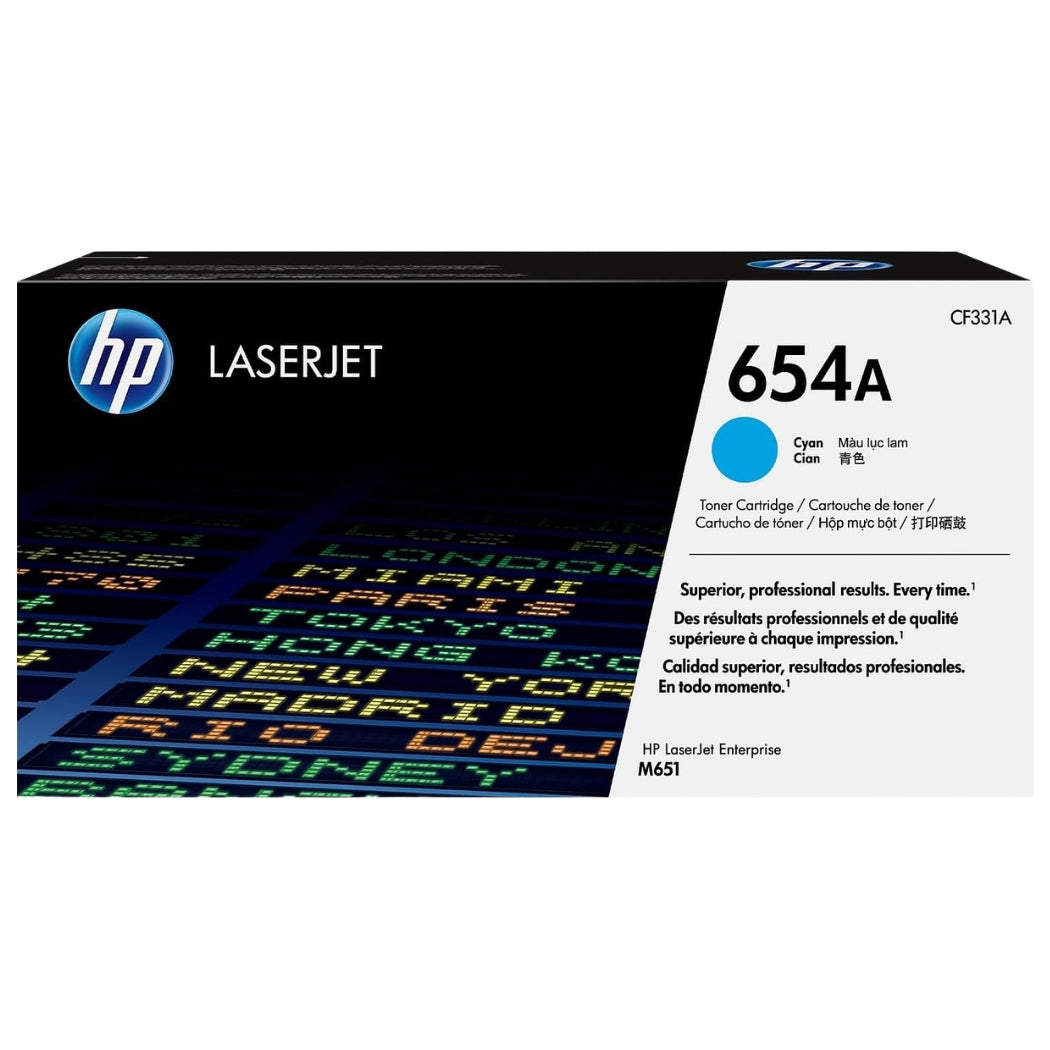 New, Pre-Owned - HP 654A Standard Yield Cyan LaserJet Toner Cartridge, CF331A