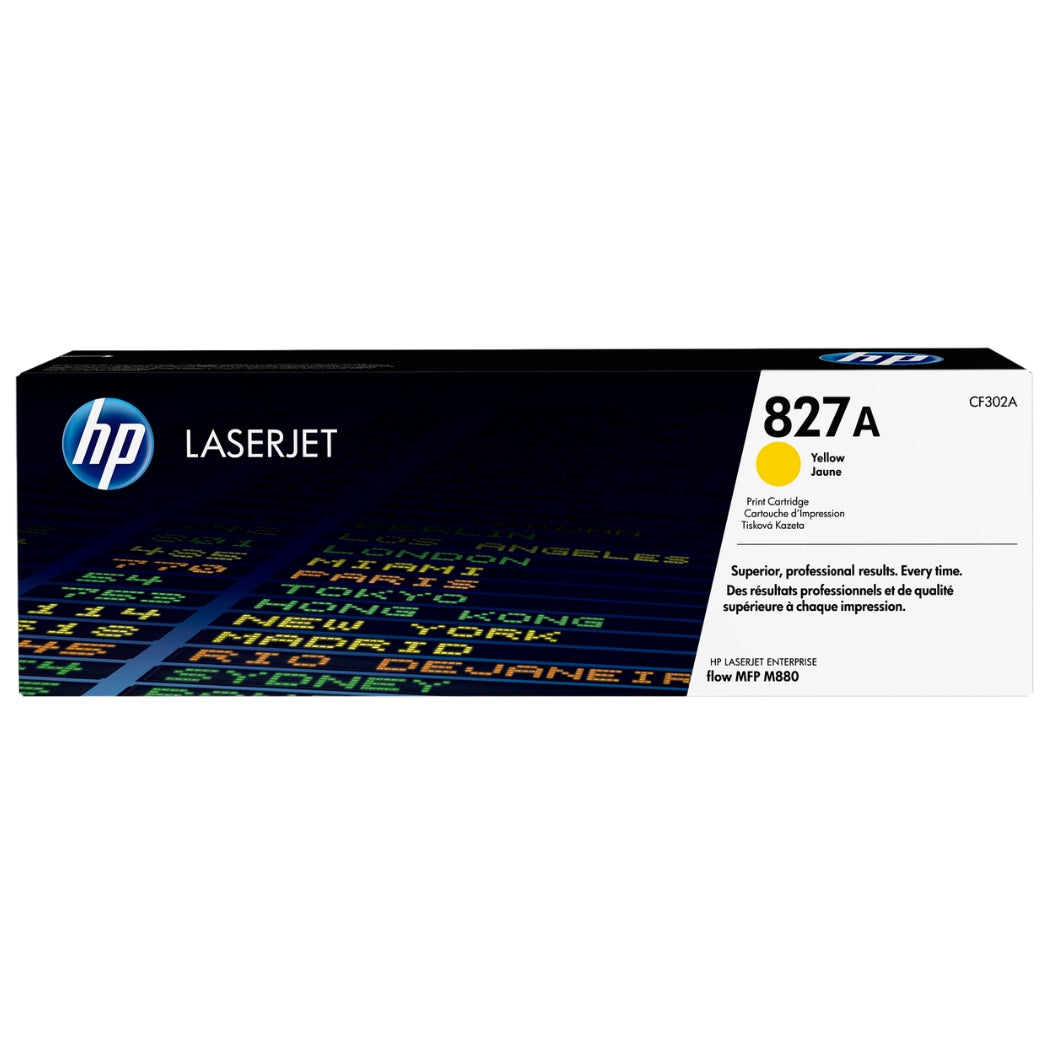 New, Pre-Owned - HP 827A Standard-Yield Yellow Laser Toner Cartridge, CF302A