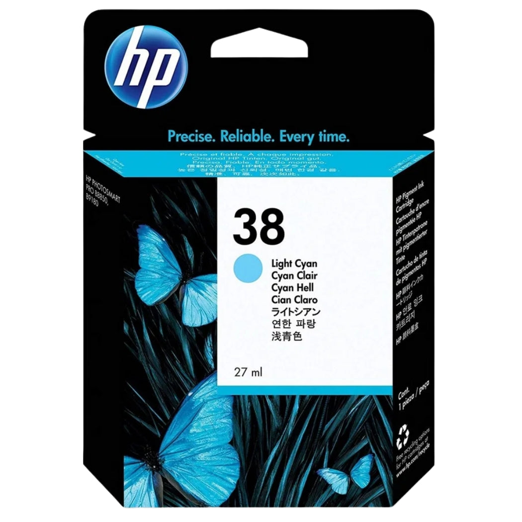New, Pre-Owned - HP 38 Light Cyan (C9418A) Ink Cartridge