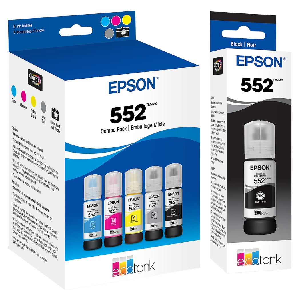 New, Pre-Owned - Epson (552) Ultra High-Yield Multi-Color Ink Bottle-(6-Pack)