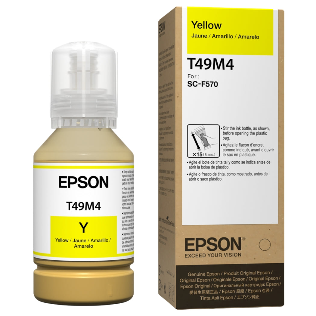 New, Pre-Owned - Epson 140ml Yellow Ink Bottle, T49M420