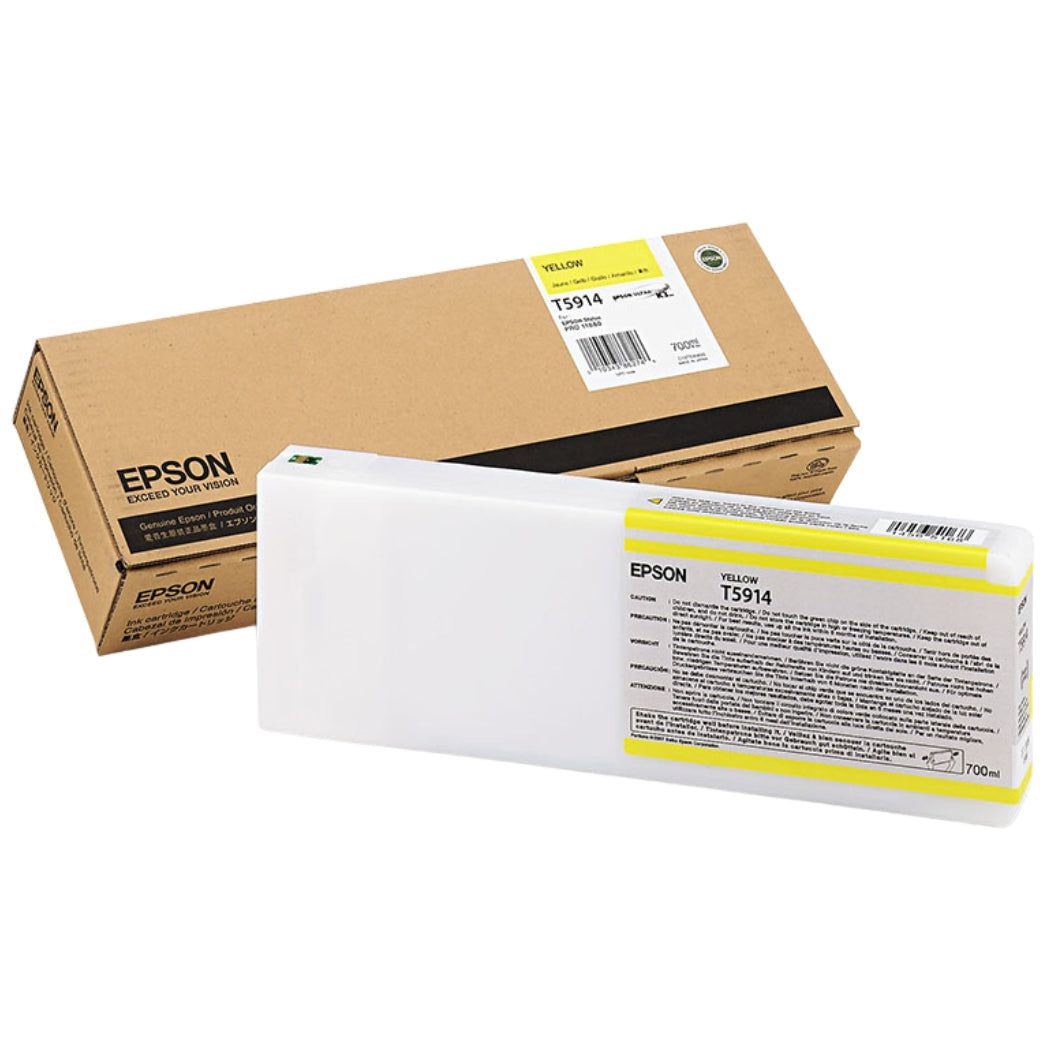 New, Pre-Owned - Epson T5914 Yellow UltraChrome K3 Ink Cartridge, T591400