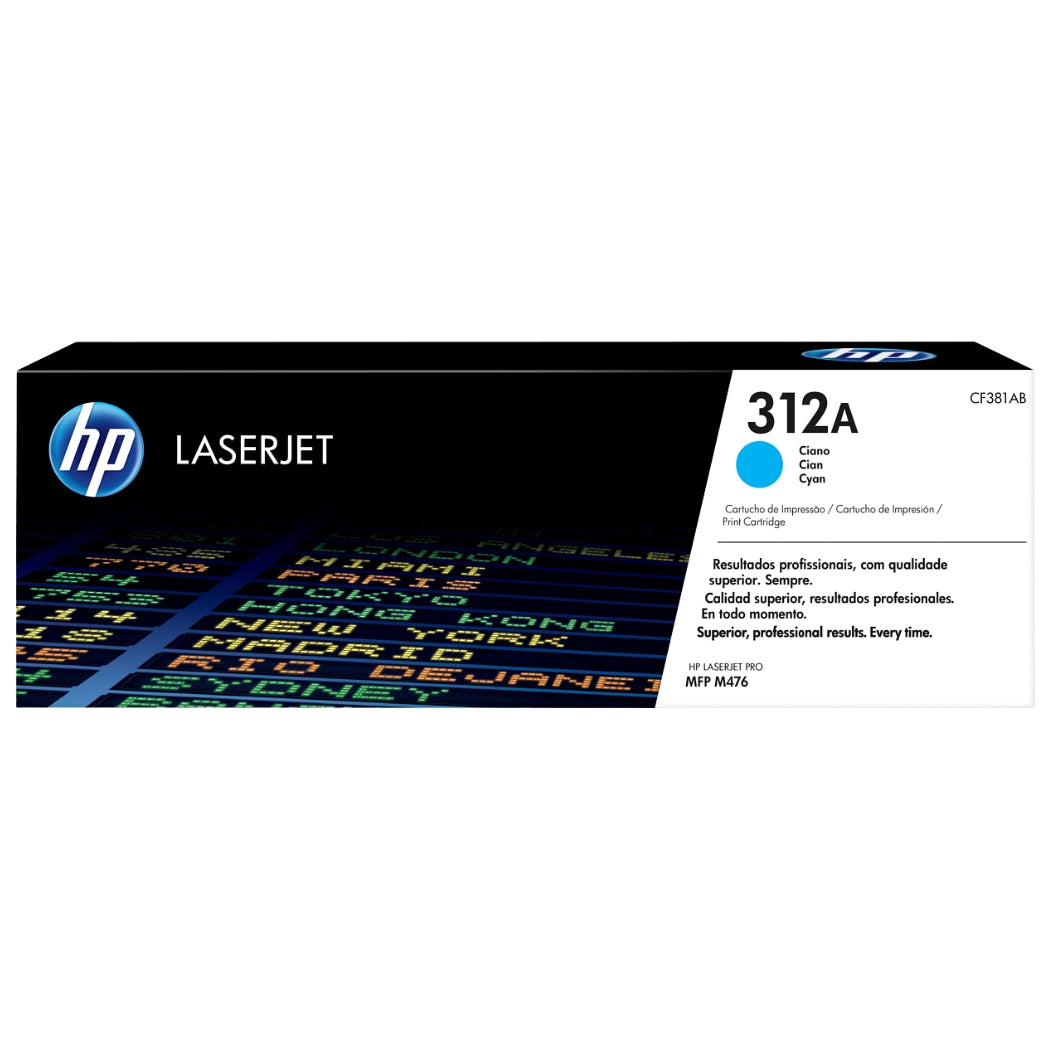 New, Pre-Owned - HP 312A Cyan LaserJet Toner Cartridge, CF381A