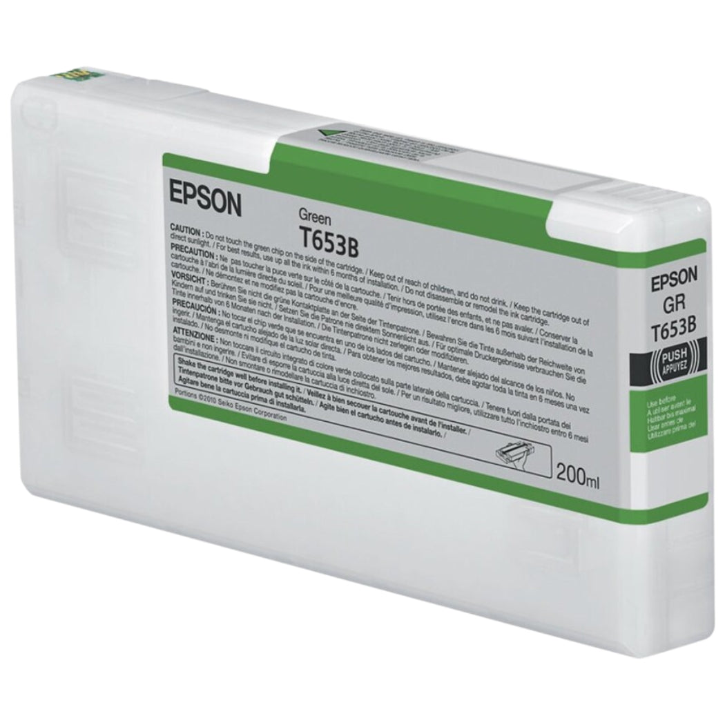New, Pre-Owned - Epson (T653B) 200ml Green UltraChrome HDR Ink Cartridge, T653B00