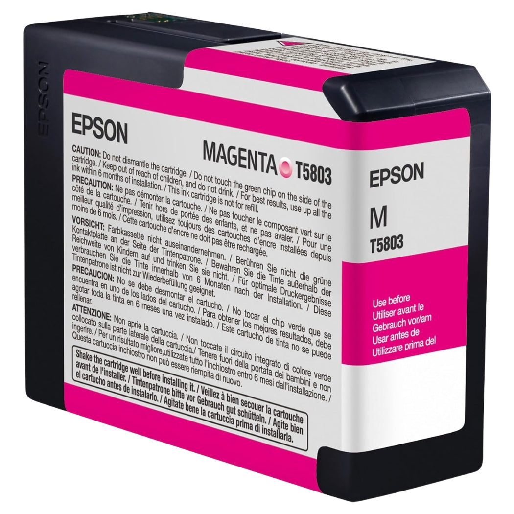 New, Pre-Owned - Epson T580A Vivid Magenta 80ml Ink Cartridge