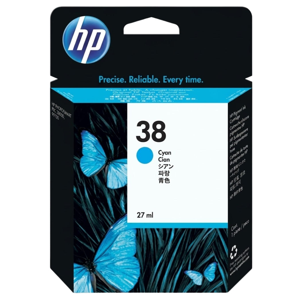 New, Pre-Owned - HP 38 Cyan (C9415A) Ink Cartridge