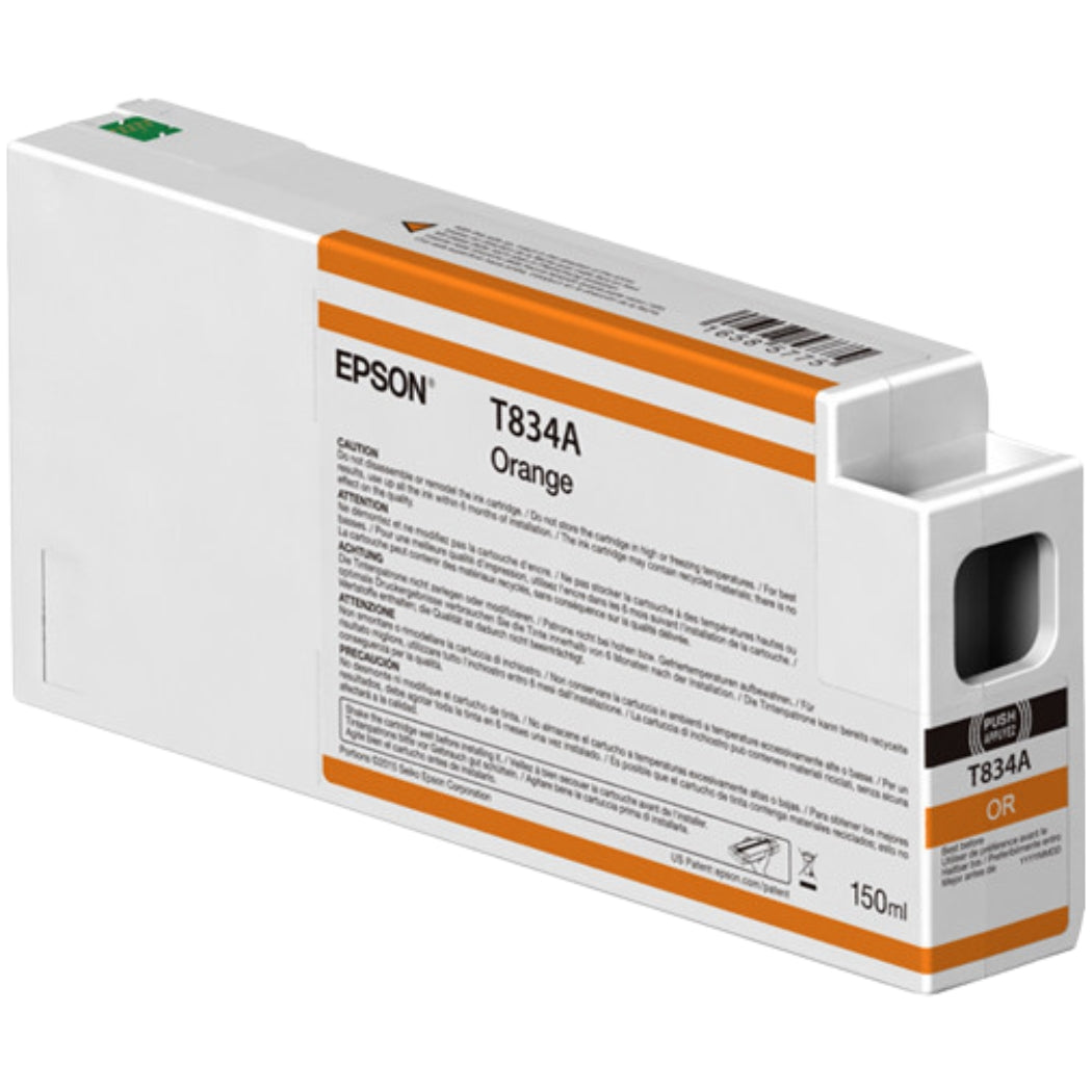 New, Pre-Owned - Epson T834A Standard Yield Orange Ink Cartridge, T834A00