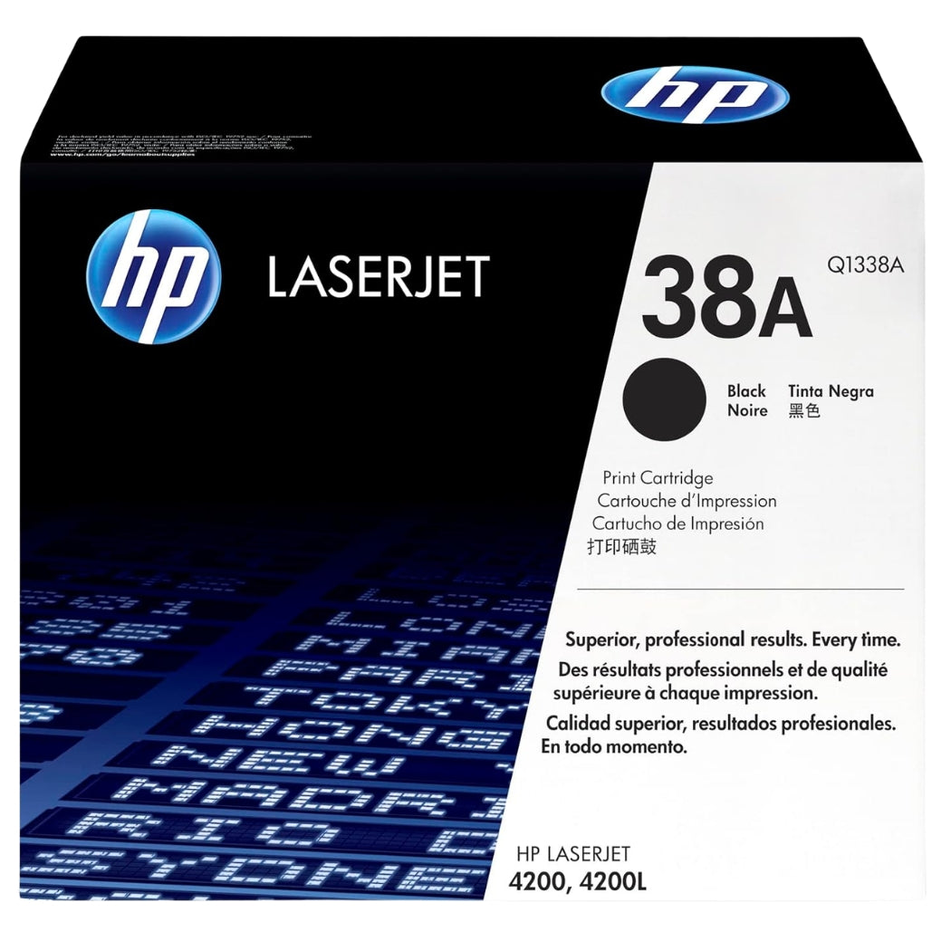 New, Pre-Owned - HP 38A Standard Yield Black LaserJet Toner Cartridge, Q1338A