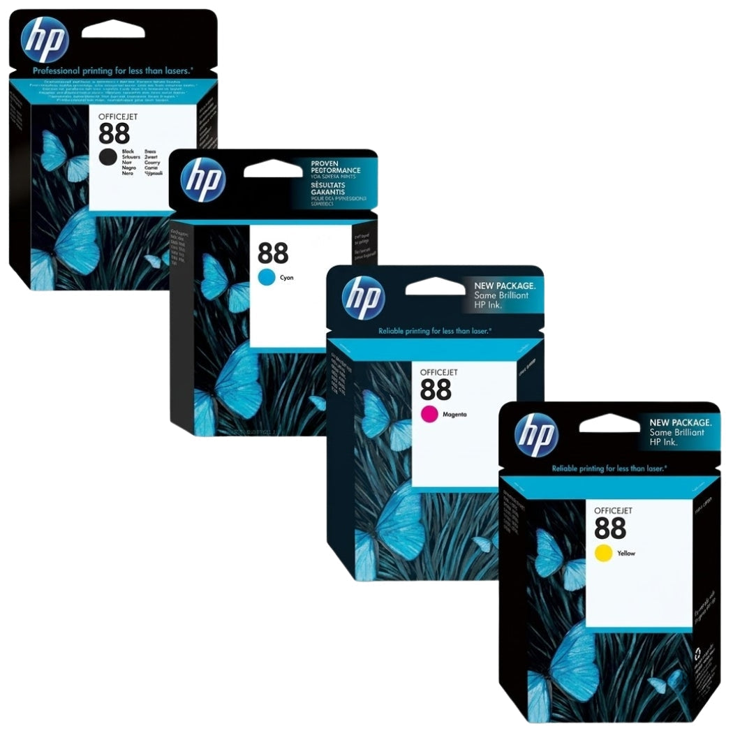 New, Pre-Owned - HP 88 Black Cyan Magenta Yellow 4PK Ink Cartridges