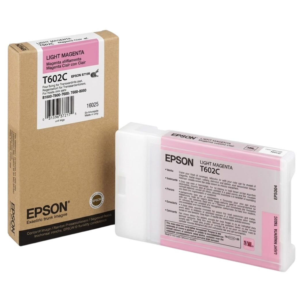 New, Pre-Owned - Epson T602C Standard Yield 110ml Light Magenta Ink Cartridge, C13T602C00