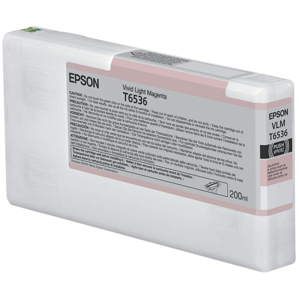 New, Pre-Owned - Epson (T6536) 200ml Vivid Light Magenta UltraChrome HDR Ink Cartridge, T653600