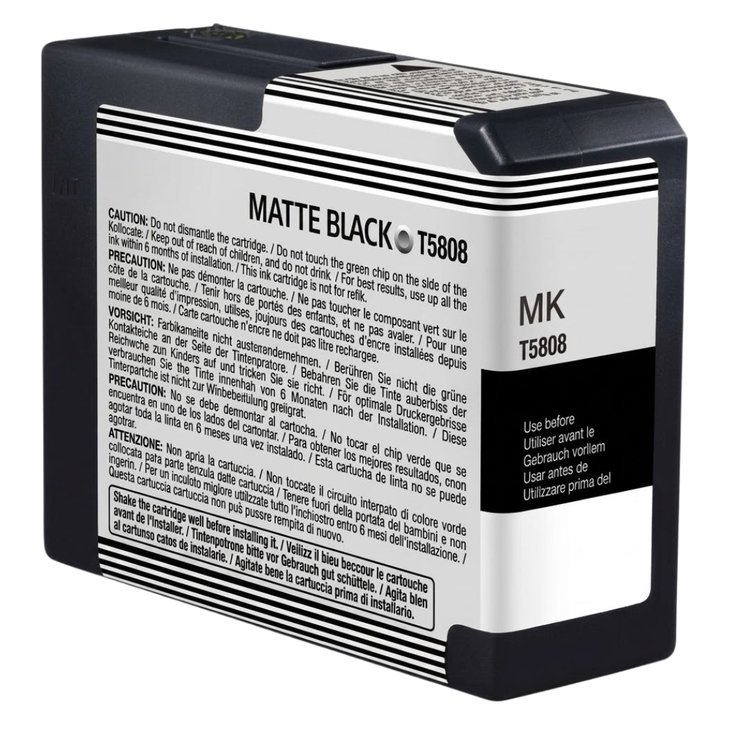 New, Pre-Owned - Epson T5808 Matte Black 80ml Ink Cartridge