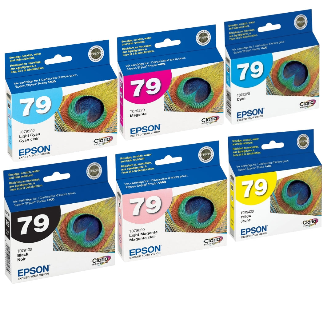 New, Pre-Owned - Epson 79 Black and Color (6 Pack) Ink Cartridges