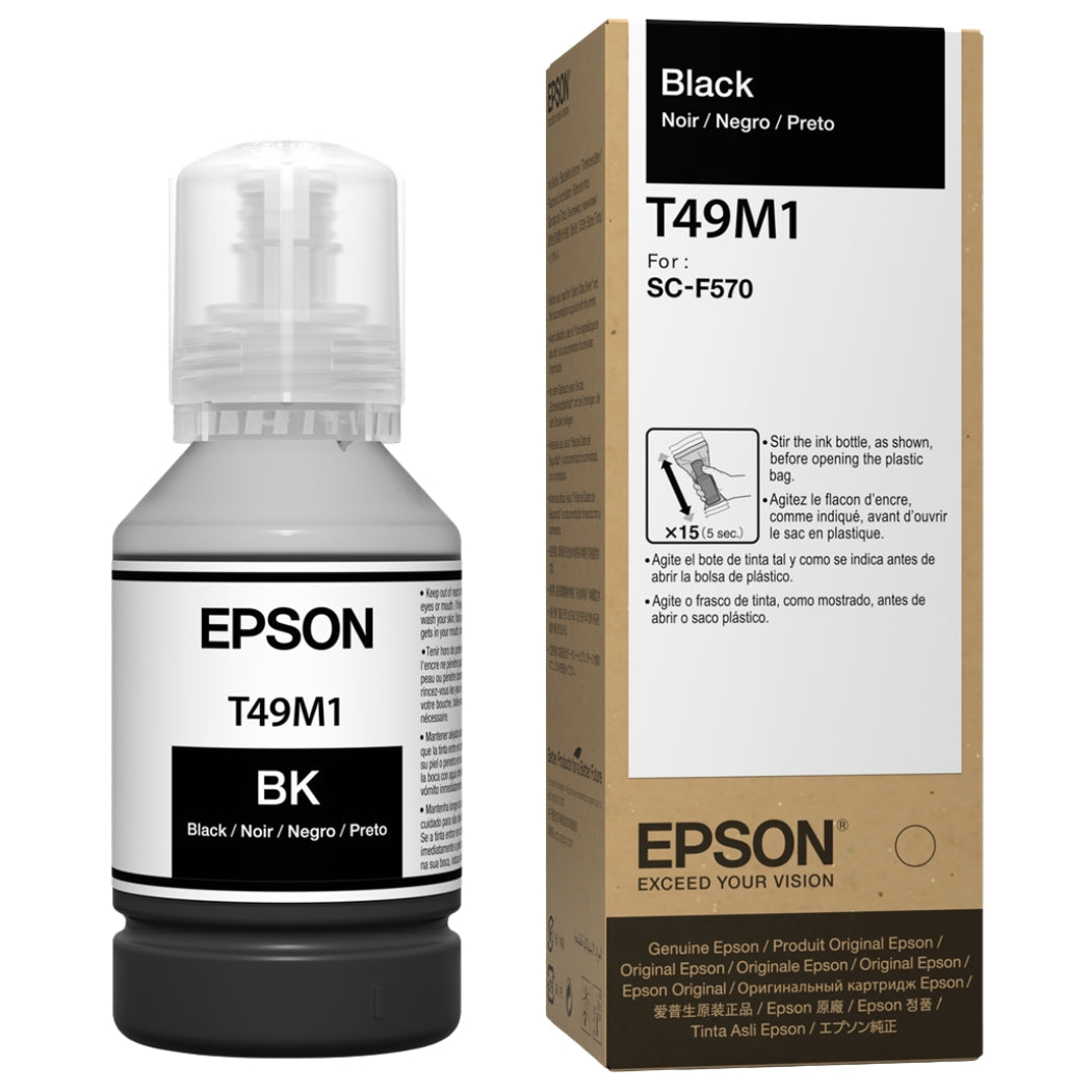 New, Pre-Owned - Epson 140ml Black Ink Bottle, T49M120