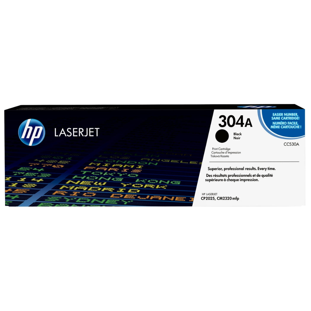 New, Pre-Owned - HP 304A High Yield Black LaserJet Toner Cartridge, CC530A