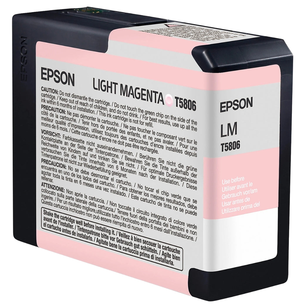 New, Pre-Owned - Epson T5806 Light Magenta 80ml Ink Cartridge