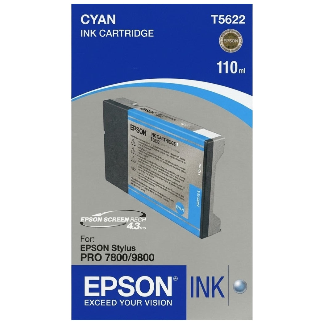 New, Pre-Owned - Epson T5622 Cyan 110ml Ink Cartridge