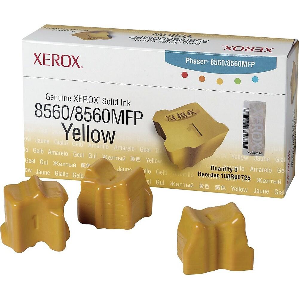 New, Pre-Owned - Xerox Phaser 8560 Yellow Solid Ink Pack (3 Sticks) 108R00725