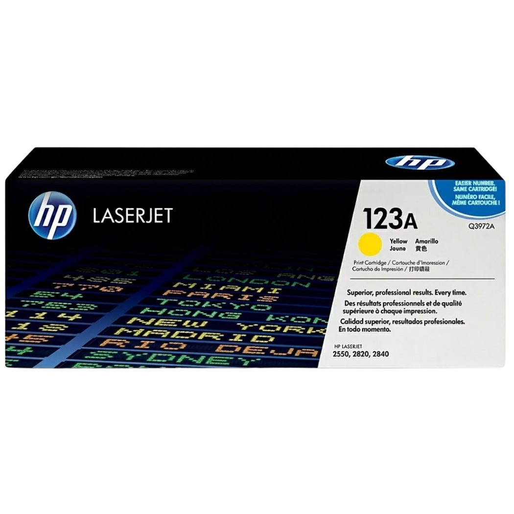 New, Pre-Owned - HP 123A Yellow LaserJet Toner Cartridge, Q3972A