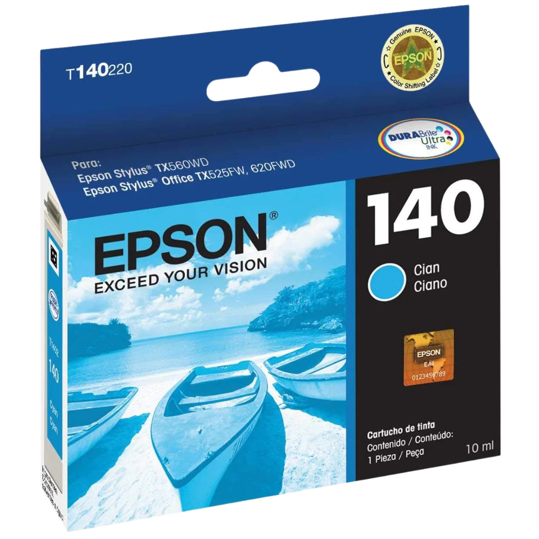 New, Pre-Owned - Epson 140 Cyan Ink Cartridge, T140220-AL