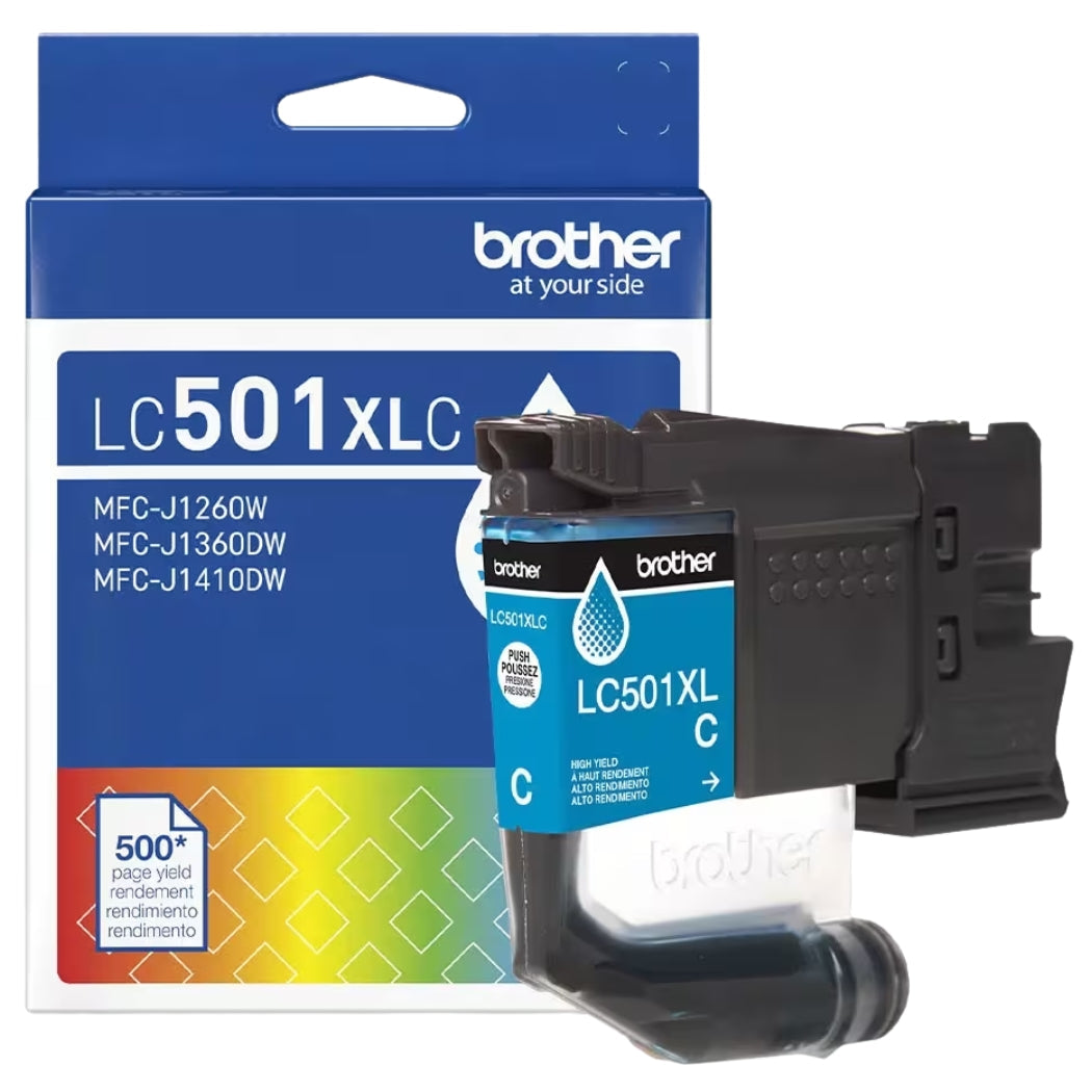 New, Pre-Owned - Brother LC501XL High Yield Cyan Ink Cartridge