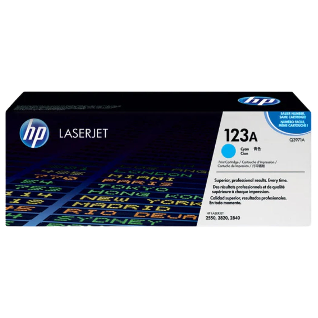 New, Pre-Owned - HP 123A Cyan LaserJet Toner Cartridge, Q3971A