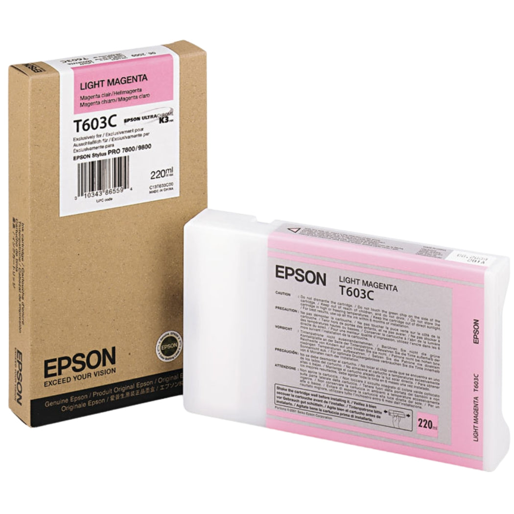 New, Pre-Owned - Epson T603C00 220ml Light Magenta Ink Cartridge