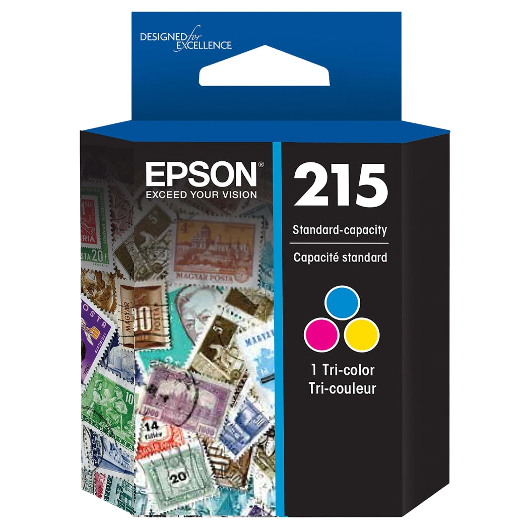 New, Pre-Owned - Epson T215 Standard-Yield Tri-Color Ink Cartridge, T215530-S