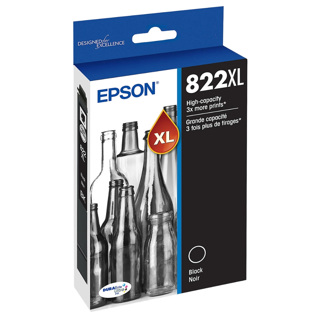 New, Pre-Owned - Epson 822XL High Yield Black Single Ink Cartridge