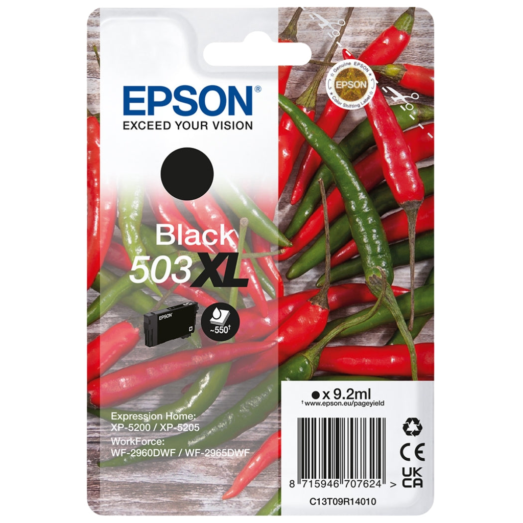 New, Pre-Owned - Epson 503XL High Yield Black Ink Cartridge, C13T09R14010