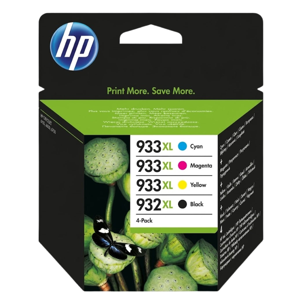 New, Pre-Owned - HP 932XL Black & 933XL Color Ink Cartridge- 4 Pack
